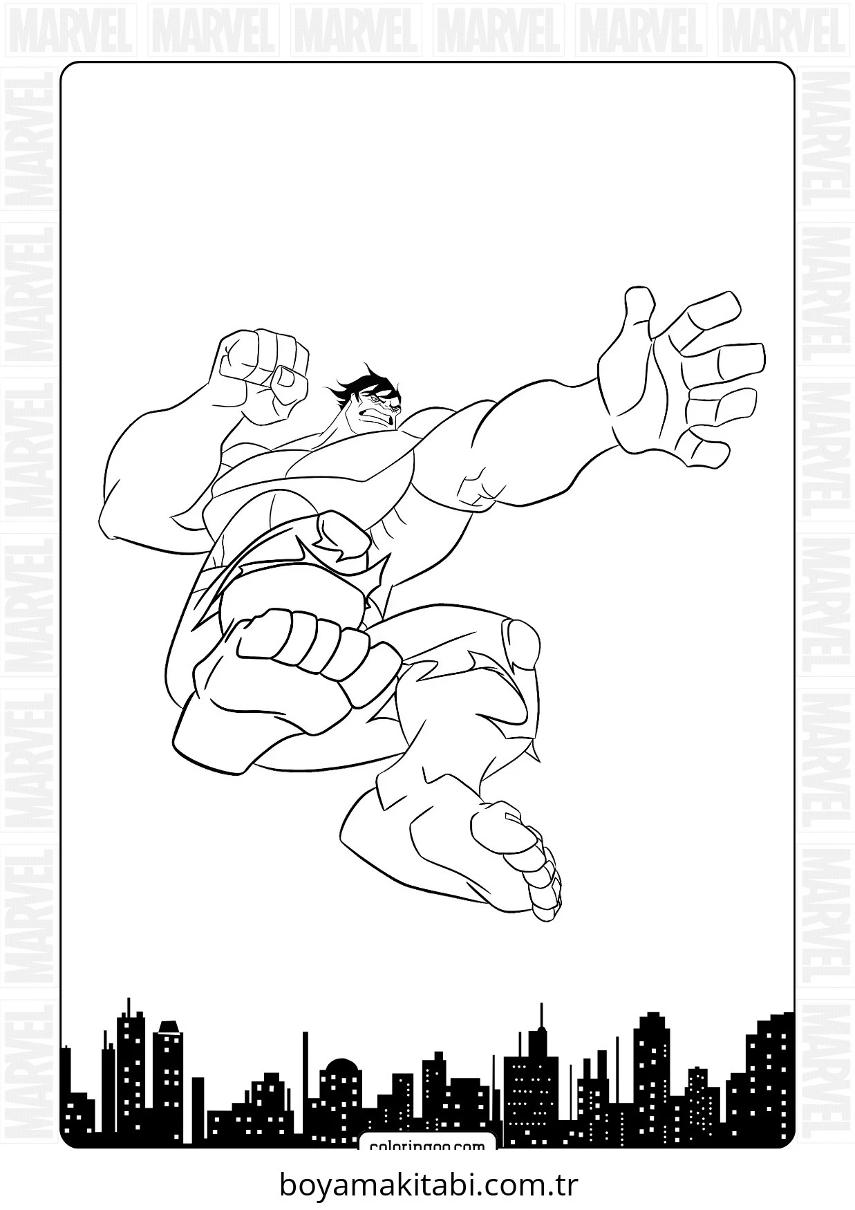 Hulk boyama sayfası – yaratıcılık, eğlenceli etkinlik
