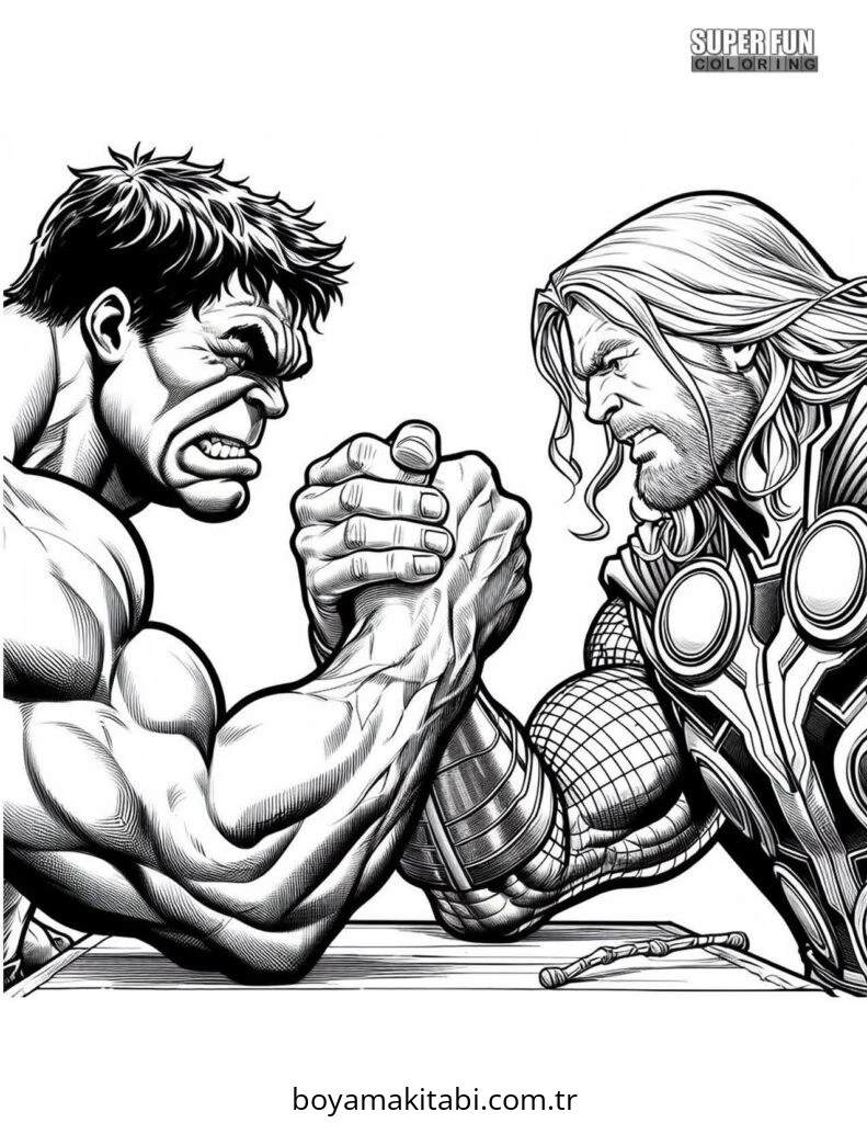 Hulk boyama sayfası – çocuklar için, çizgi film temalı