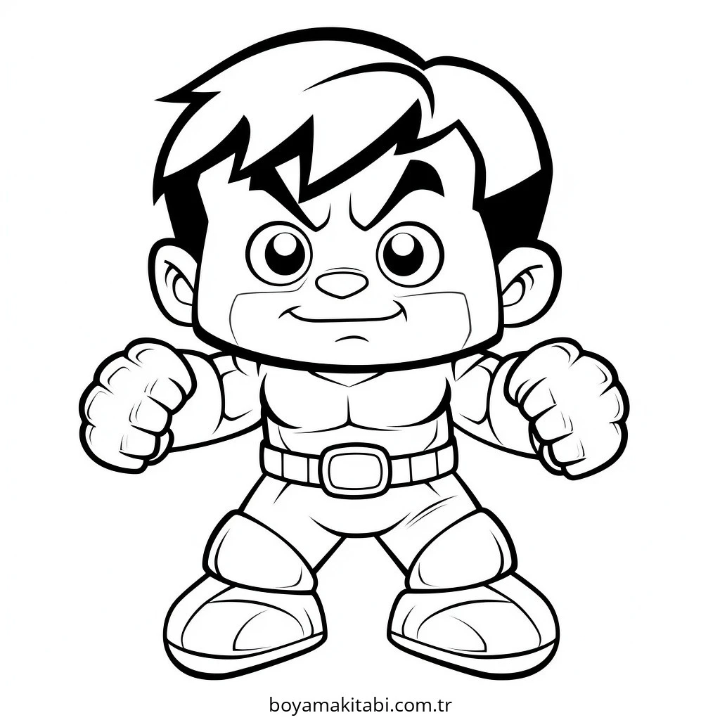 Hulk boyama sayfası – eğlenceli etkinlik, el becerilerini geliştirir