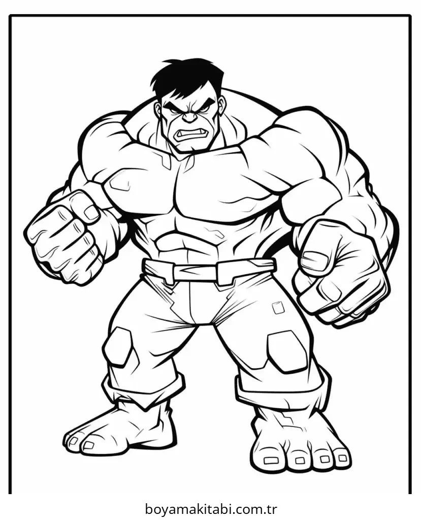 Hulk boyama sayfası – keyifli zaman, renkli çizimler