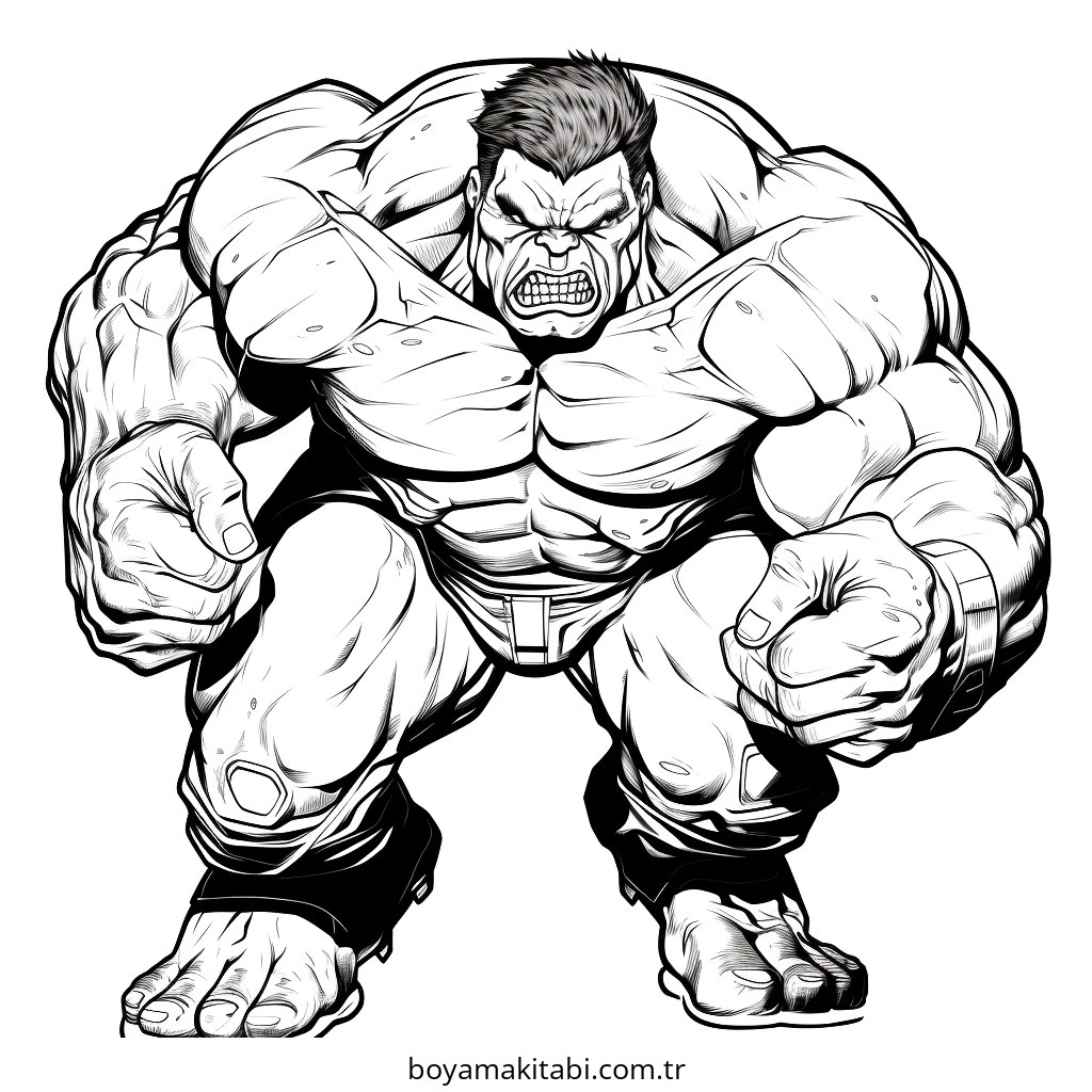 Hulk boyama sayfası – sanatsal çalışma, çocuklar için