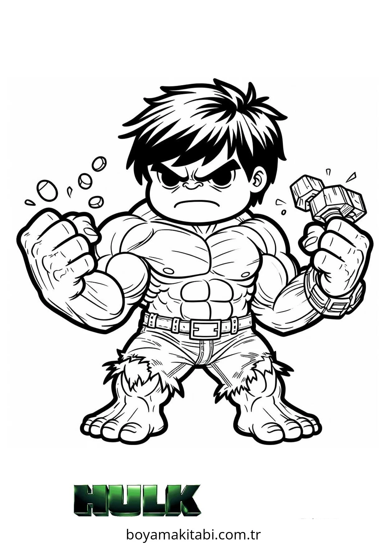 Hulk boyama sayfası – boyama çalışması, yaratıcılığı geliştirir