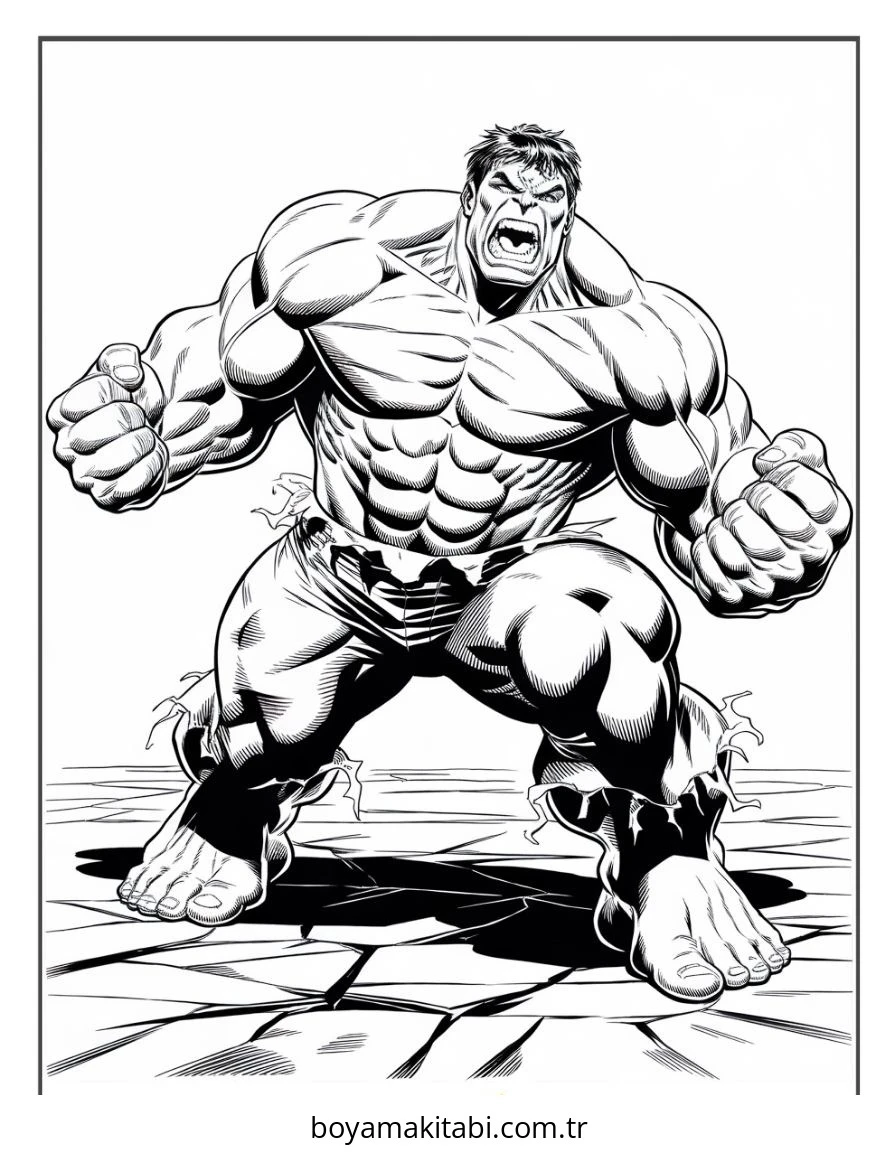Hulk boyama sayfası – evde etkinlik, ücretsiz yazdır