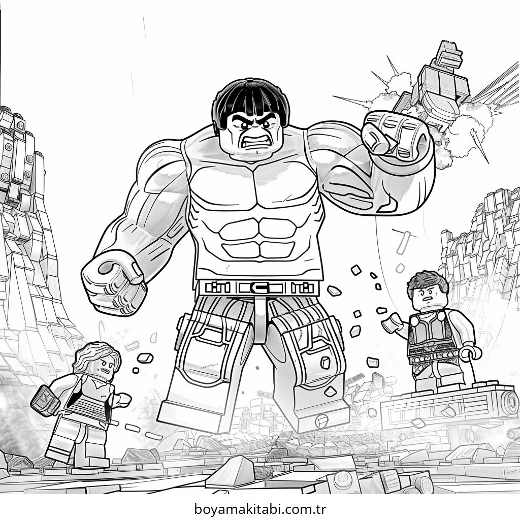 Hulk boyama sayfası – çocuklar için, çizgi film temalı