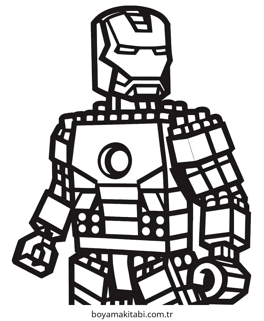 Iron Man boyama sayfası #20 – motor becerileri destekler, mürekkep tasarrufu sağlar