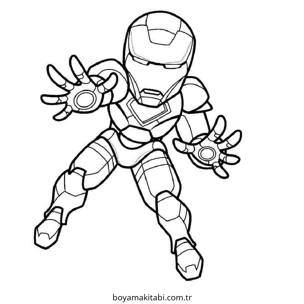 Iron Man boyama sayfası #41 – sevimli karakter, sanatsal çalışma