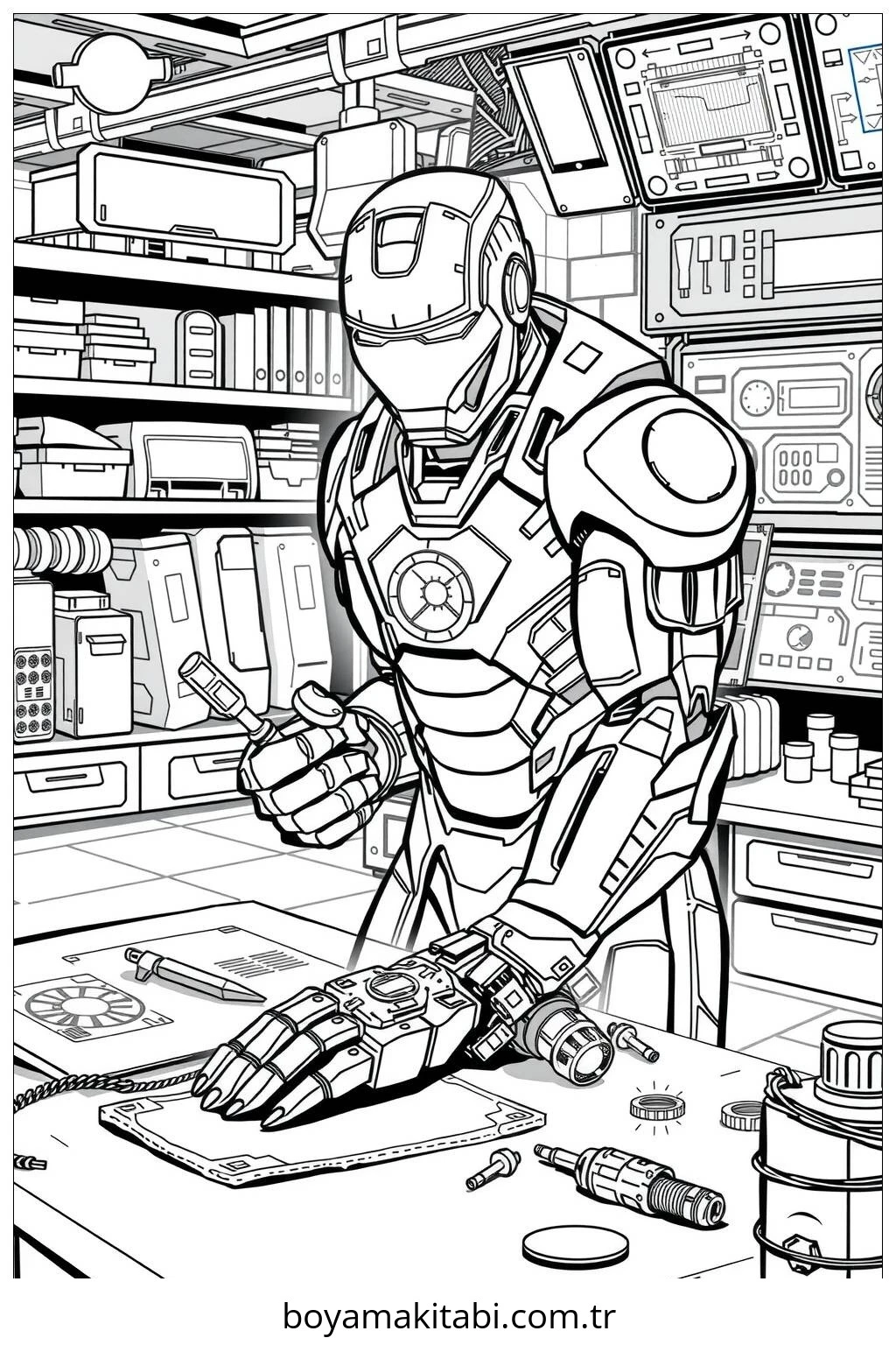 Iron Man boyama sayfası #43 – eğitici aktivite, yaratıcılık