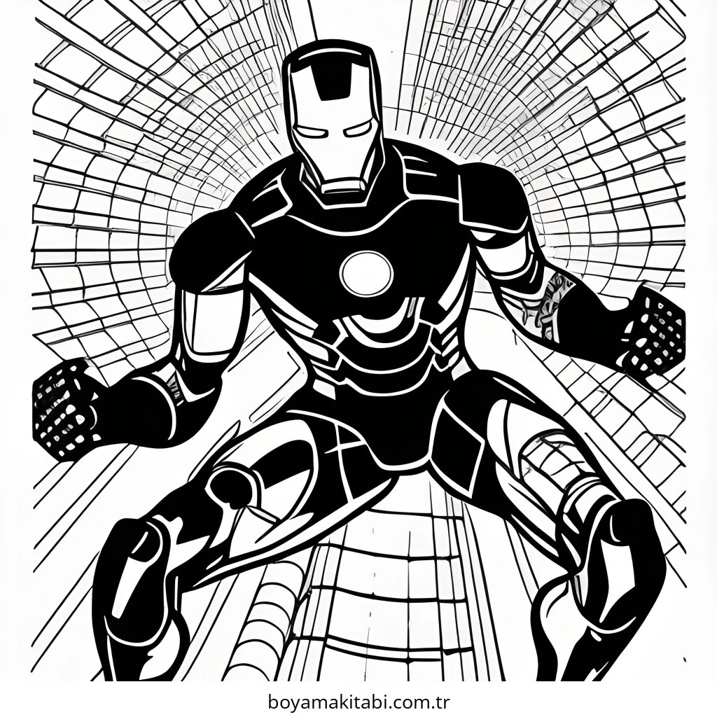 Iron Man boyama sayfası – çocuklar için, çizgi film temalı