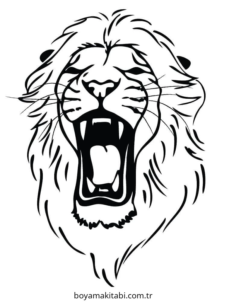 Aslan boyama sayfası – çocuk aktivitesi, PDF indir