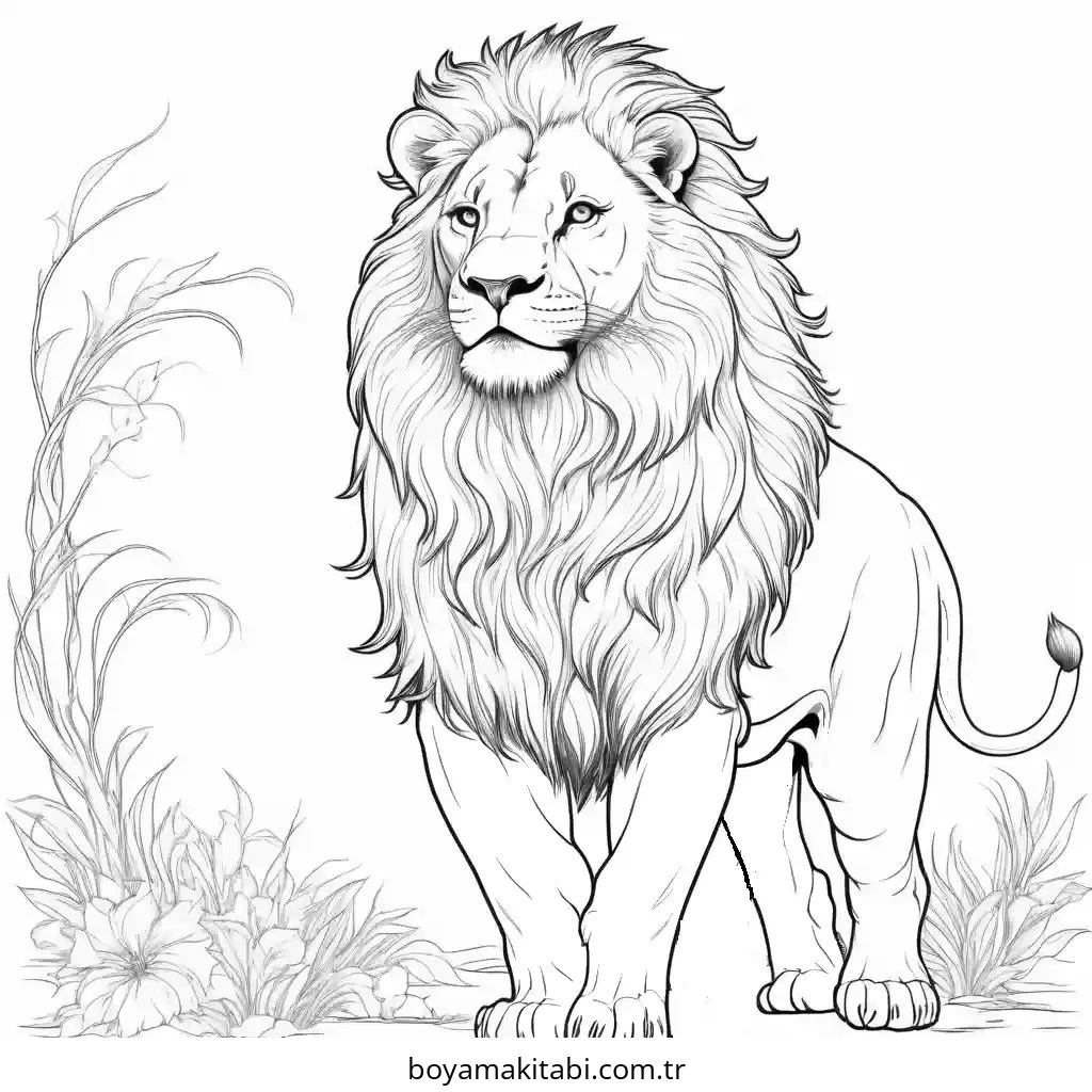 Aslan boyama sayfası – yaratıcılığı geliştirir, keyifli zaman