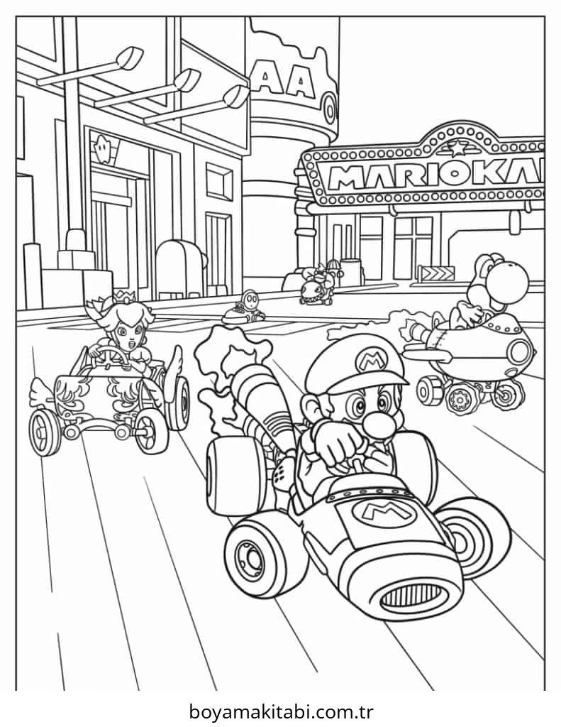 Mario boyama sayfası #265 – evde etkinlik, anaokulu etkinliği