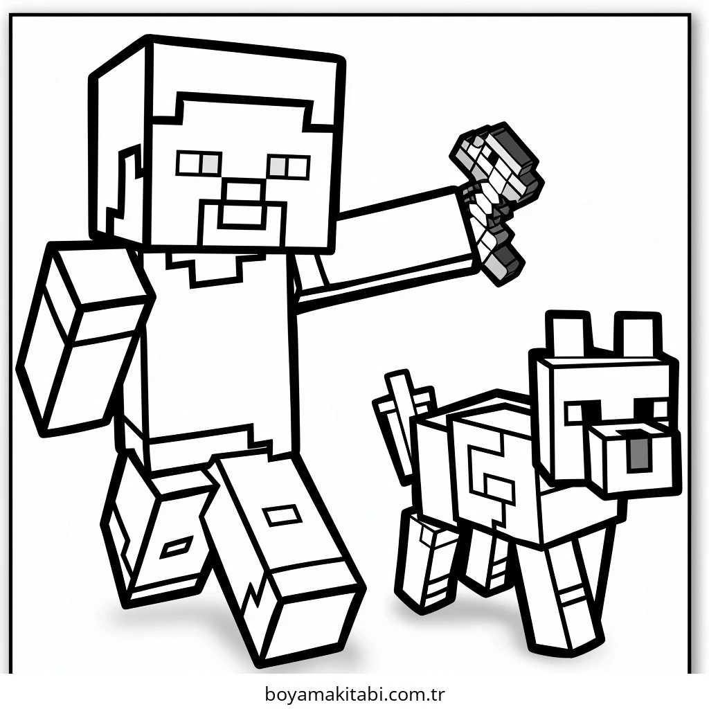 Minecraft boyama sayfası – eğitici aktivite, yaratıcılık