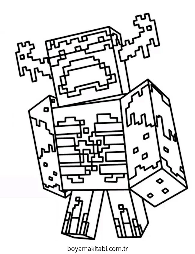 Minecraft boyama sayfası – sanatsal çalışma, çocuklar için
