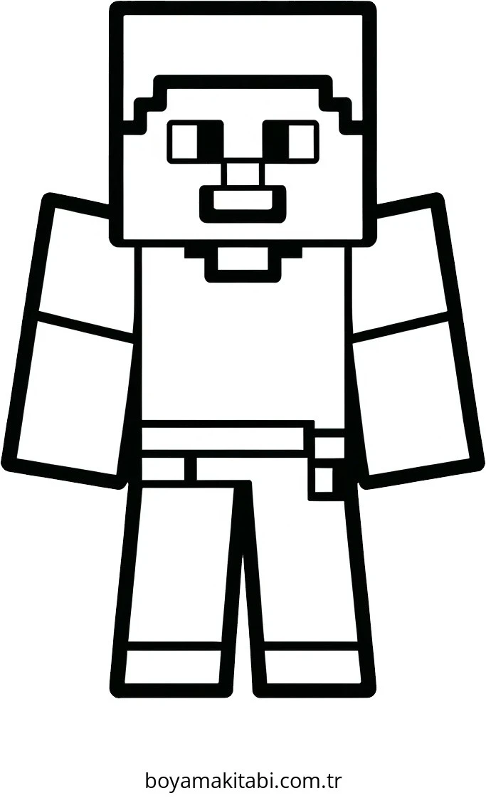 Minecraft boyama sayfası – sevimli karakter, sanatsal çalışma