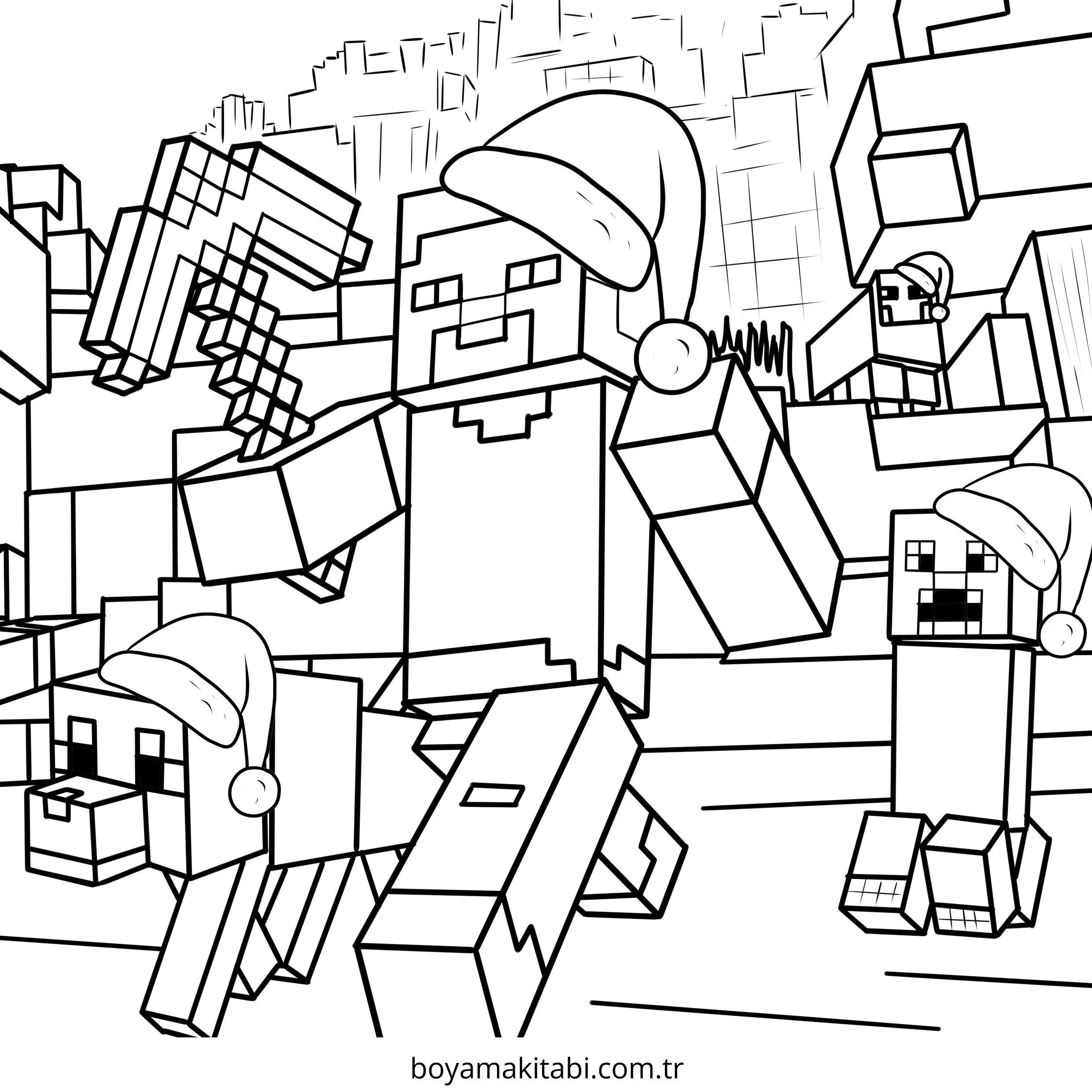 Minecraft boyama sayfası – eğitici aktivite, yaratıcılık