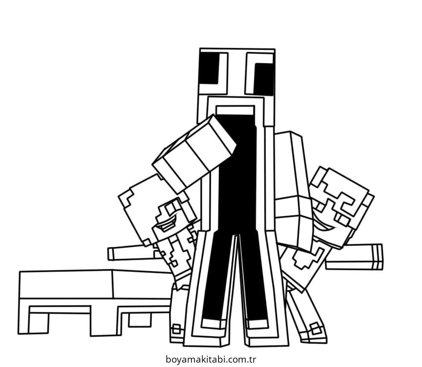 Minecraft boyama sayfası – renkli çizimler, okul öncesi