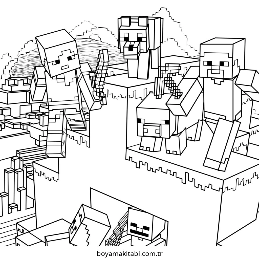 Minecraft boyama sayfası – ücretsiz yazdır, boyama etkinliği