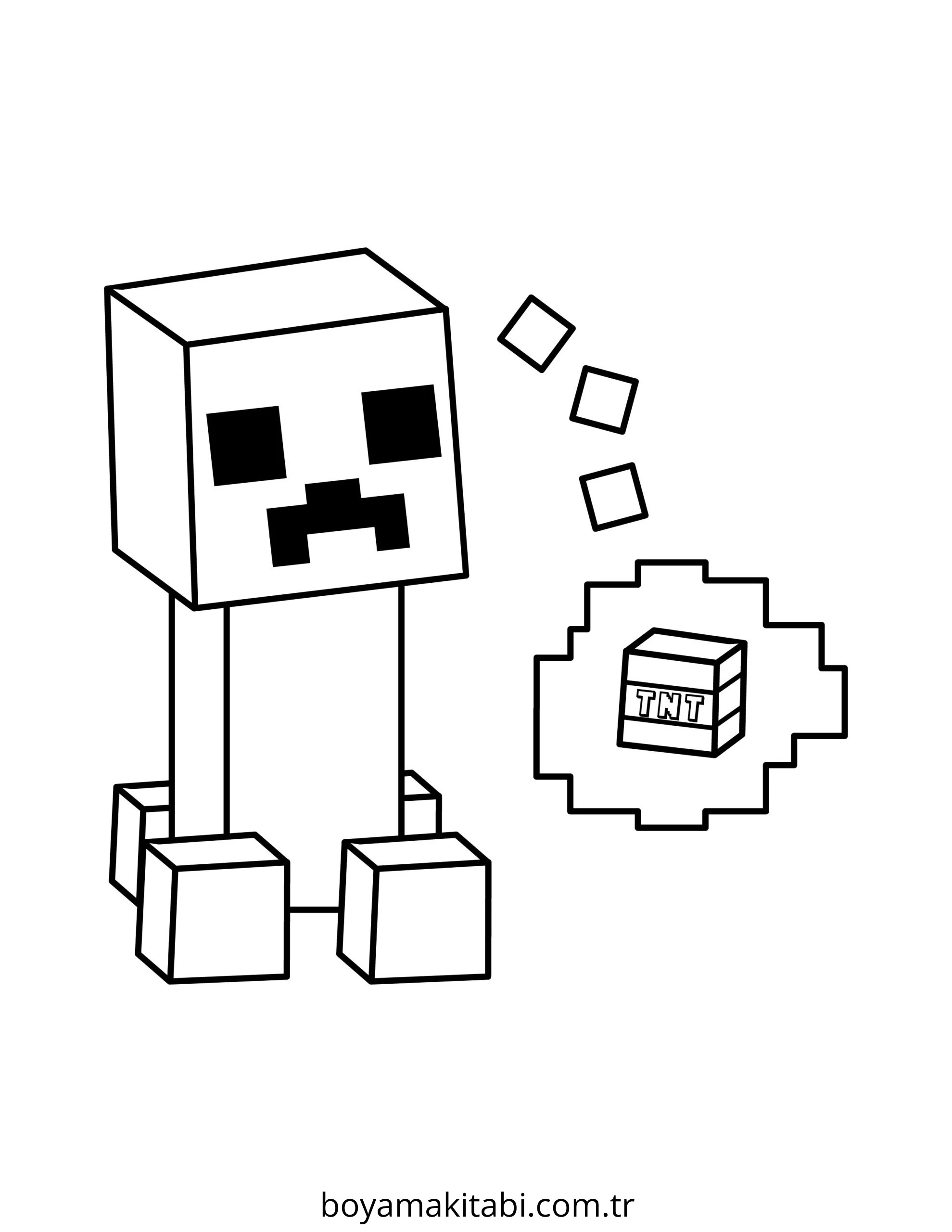 Minecraft boyama sayfası – eğlenceli etkinlik, el becerilerini geliştirir