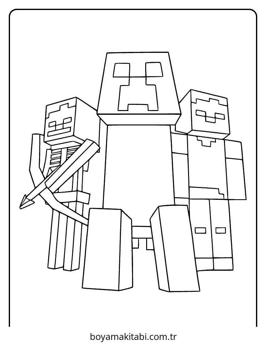 Minecraft boyama sayfası – yaratıcılığı geliştirir, keyifli zaman