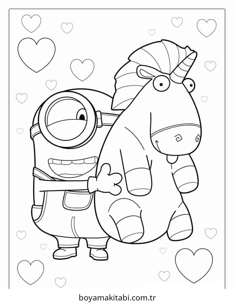 Minions boyama sayfası – keyifli zaman, renkli çizimler