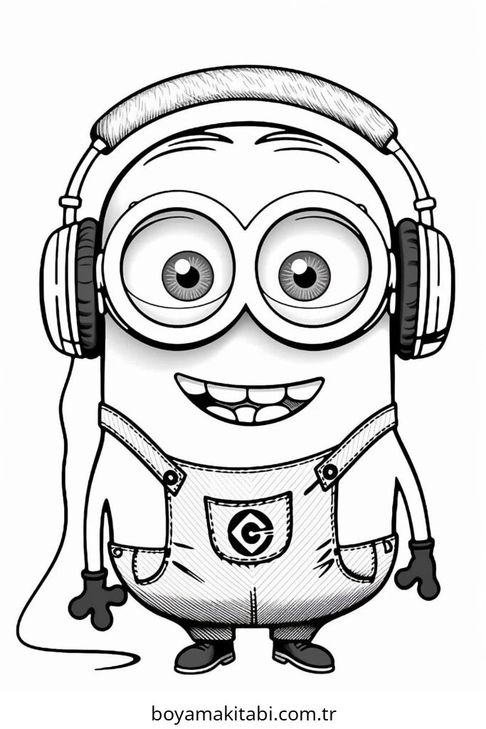 Minions boyama sayfası – sevimli karakter, sanatsal çalışma