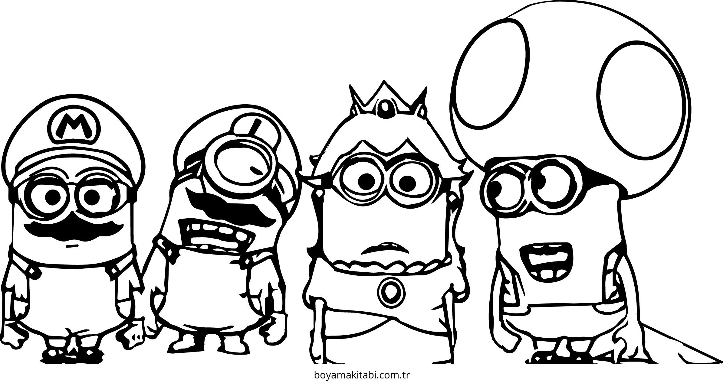 Minions boyama sayfası – keyifli zaman, renkli çizimler