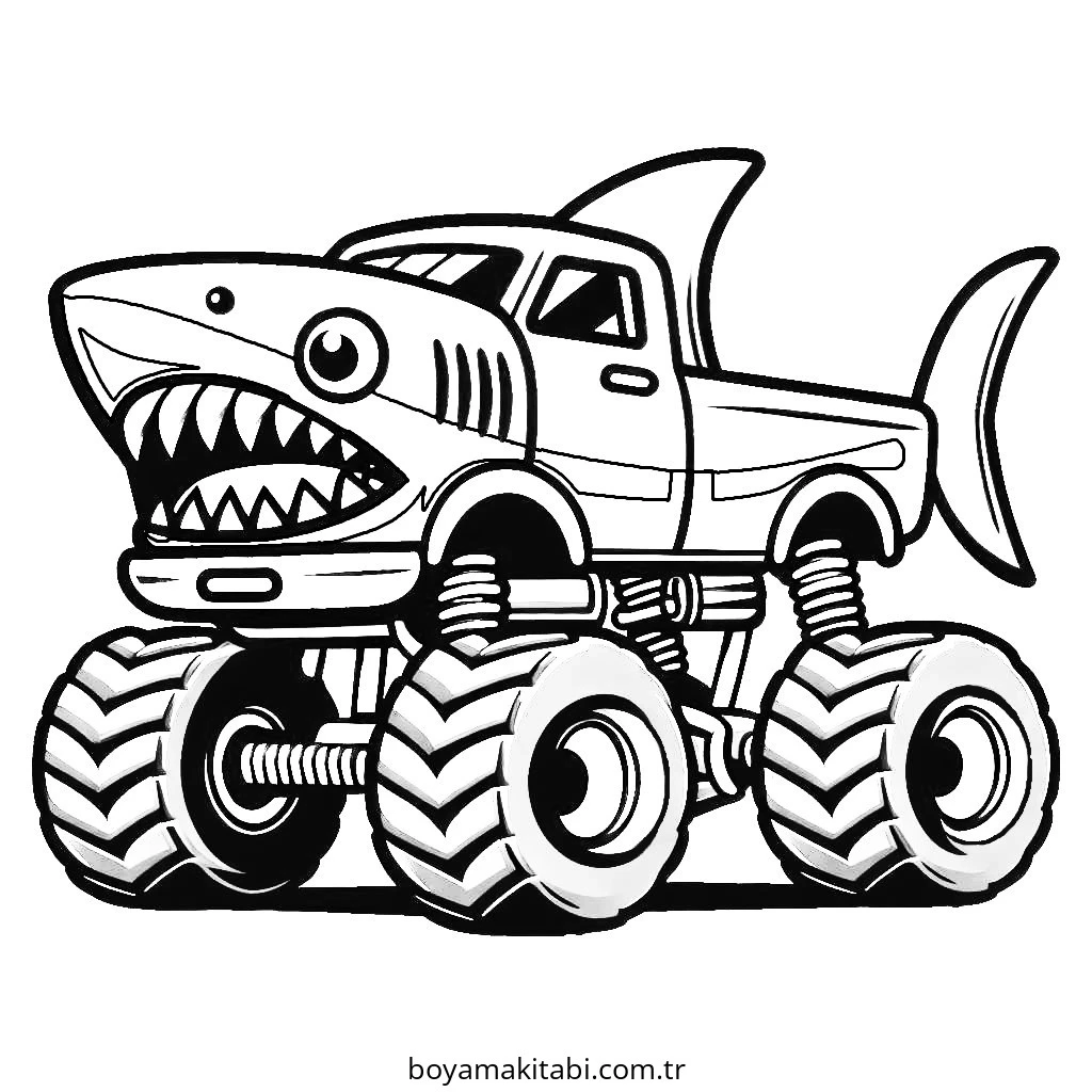 Monster Truck boyama sayfası – okul öncesi, evde etkinlik