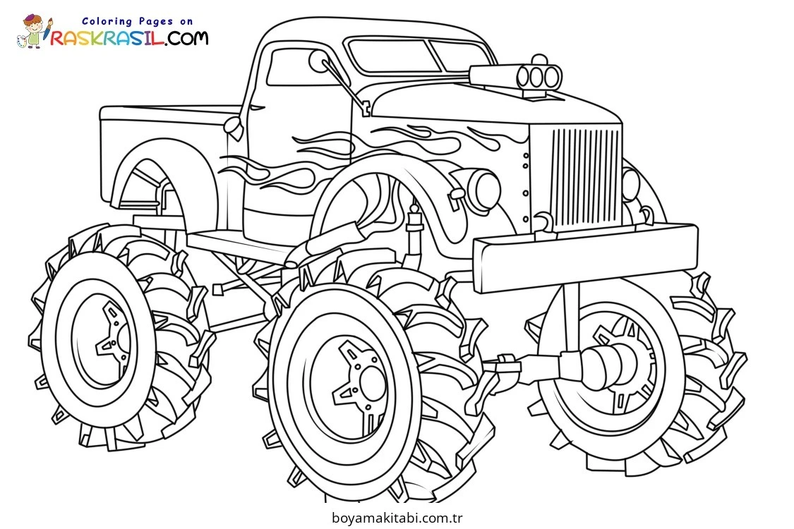 Monster Truck boyama sayfası – yaratıcılık, eğlenceli etkinlik