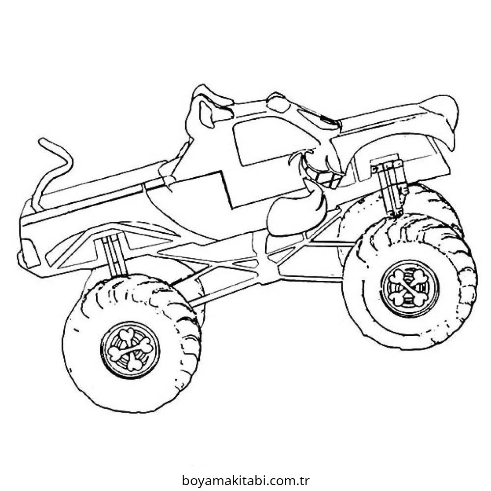 Monster Truck boyama sayfası – boyama çalışması, yaratıcılığı geliştirir