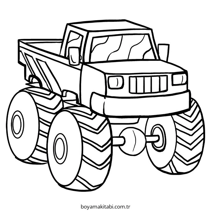 Monster Truck boyama sayfası – yaratıcılığı geliştirir, keyifli zaman