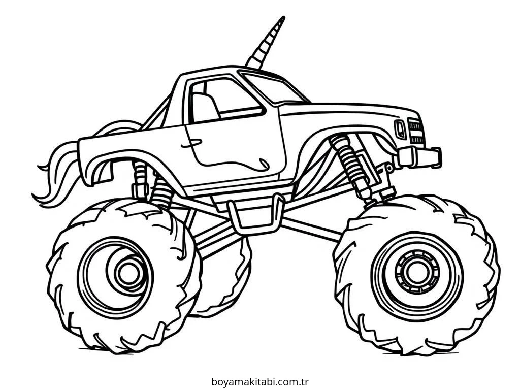 Monster Truck boyama sayfası – ücretsiz yazdır, boyama etkinliği