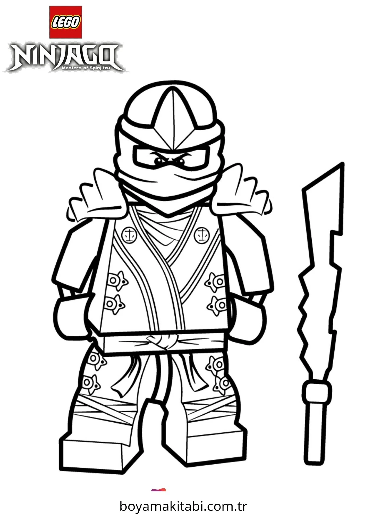 Ninjago boyama sayfası – el becerilerini geliştirir, boyama çalışması
