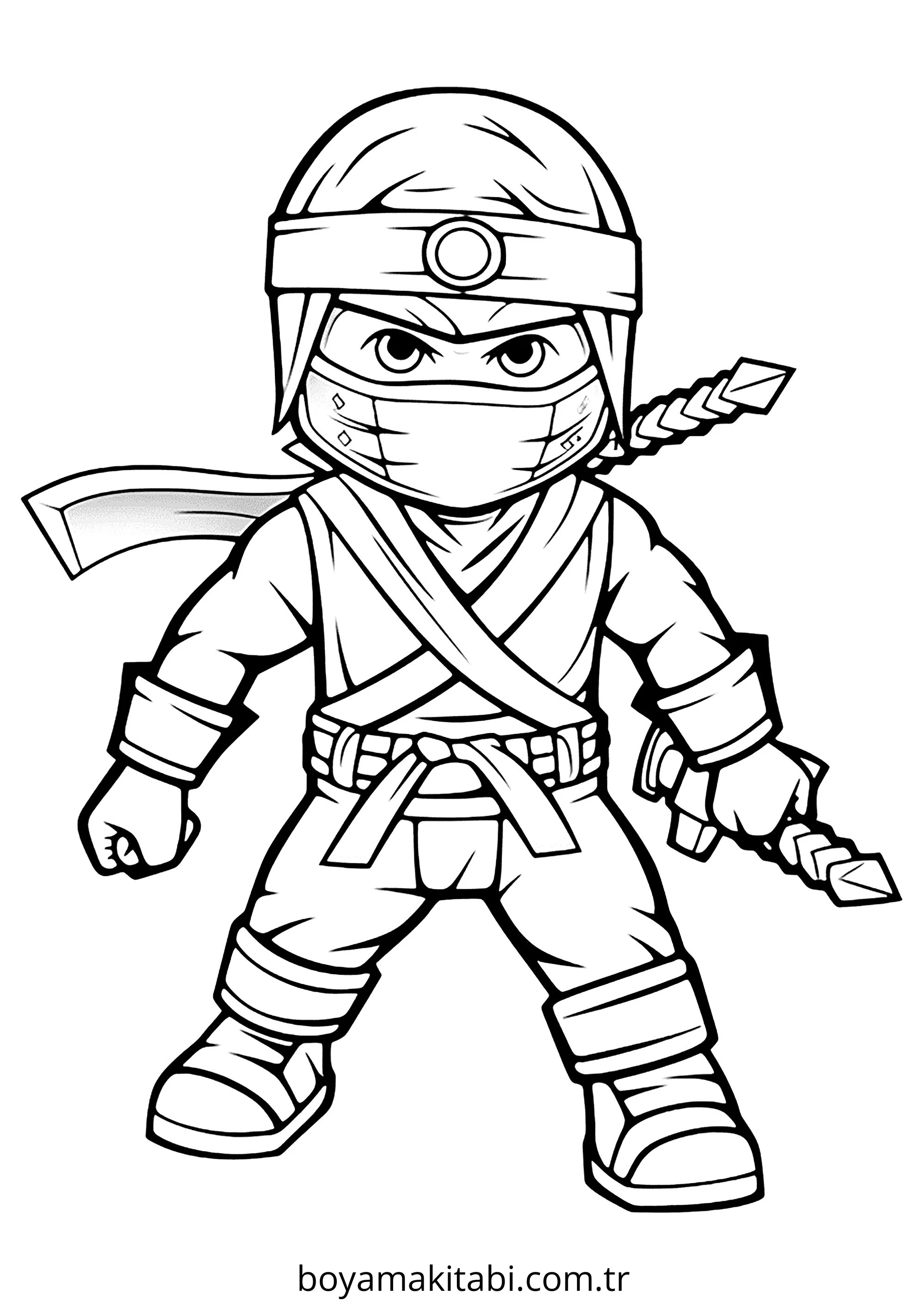 Ninjago boyama sayfası – PDF indir, sevimli karakter