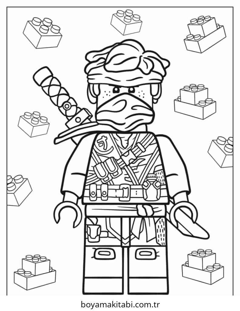 Ninjago boyama sayfası – çocuklar için, çizgi film temalı