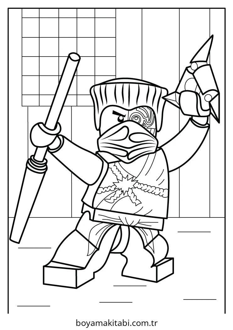 Ninjago boyama sayfası – el becerilerini geliştirir, boyama çalışması