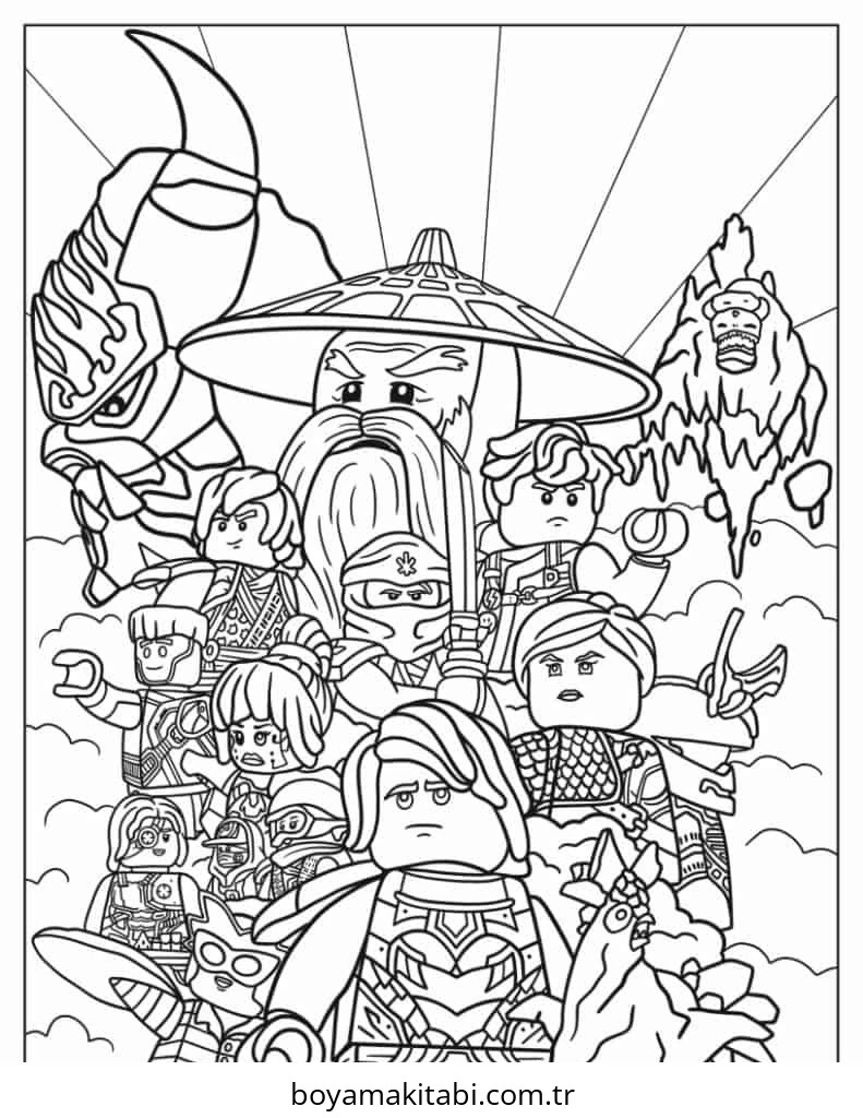 Ninjago boyama sayfası – boyama etkinliği, çocuk aktivitesi