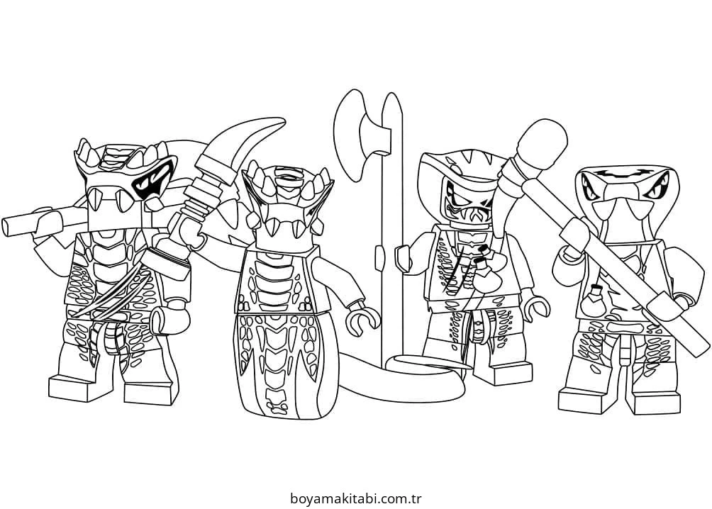 Ninjago boyama sayfası – el becerilerini geliştirir, boyama çalışması
