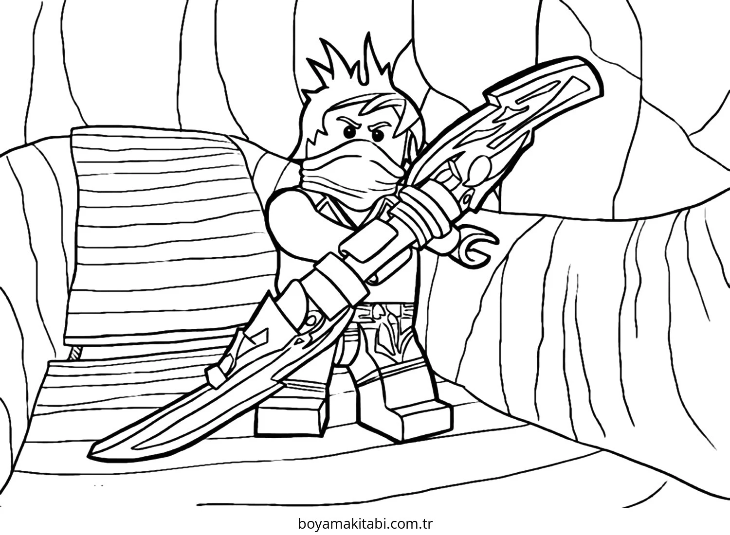 Ninjago boyama sayfası – çocuk aktivitesi, PDF indir