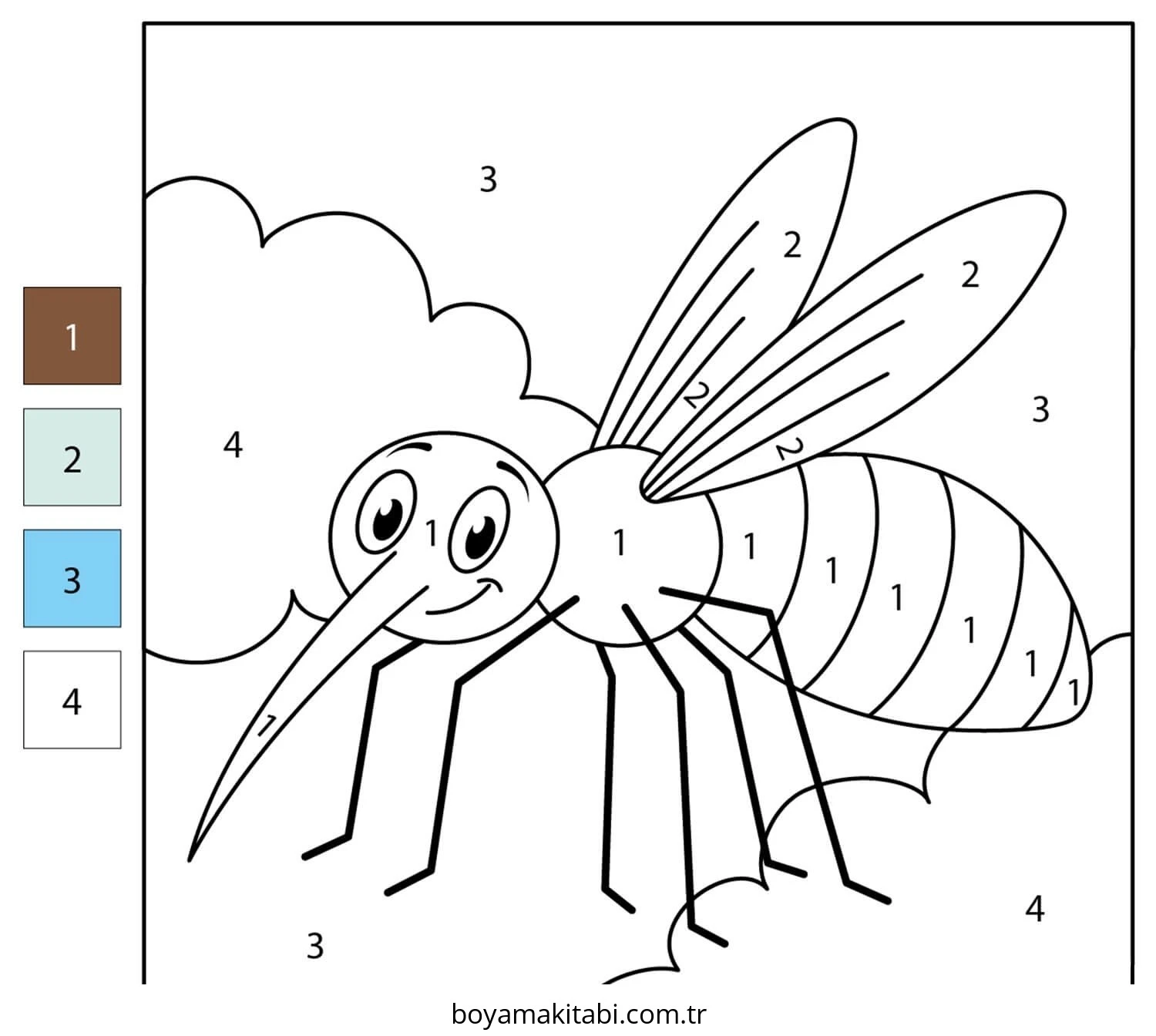 Sayılar boyama sayfası #3 – yaratıcı sanat çalışması, eğlenceli etkinlik