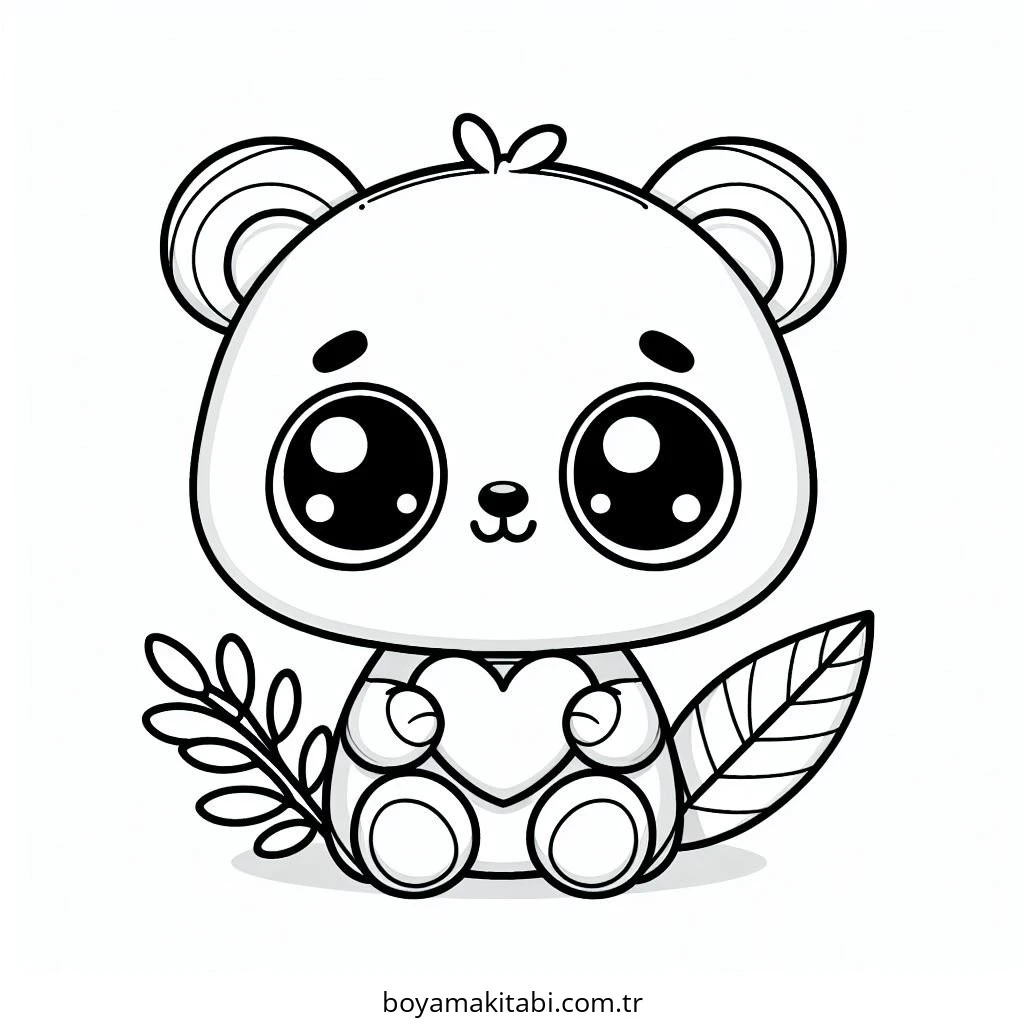 Panda boyama sayfası – basit çizim, kolay boyama