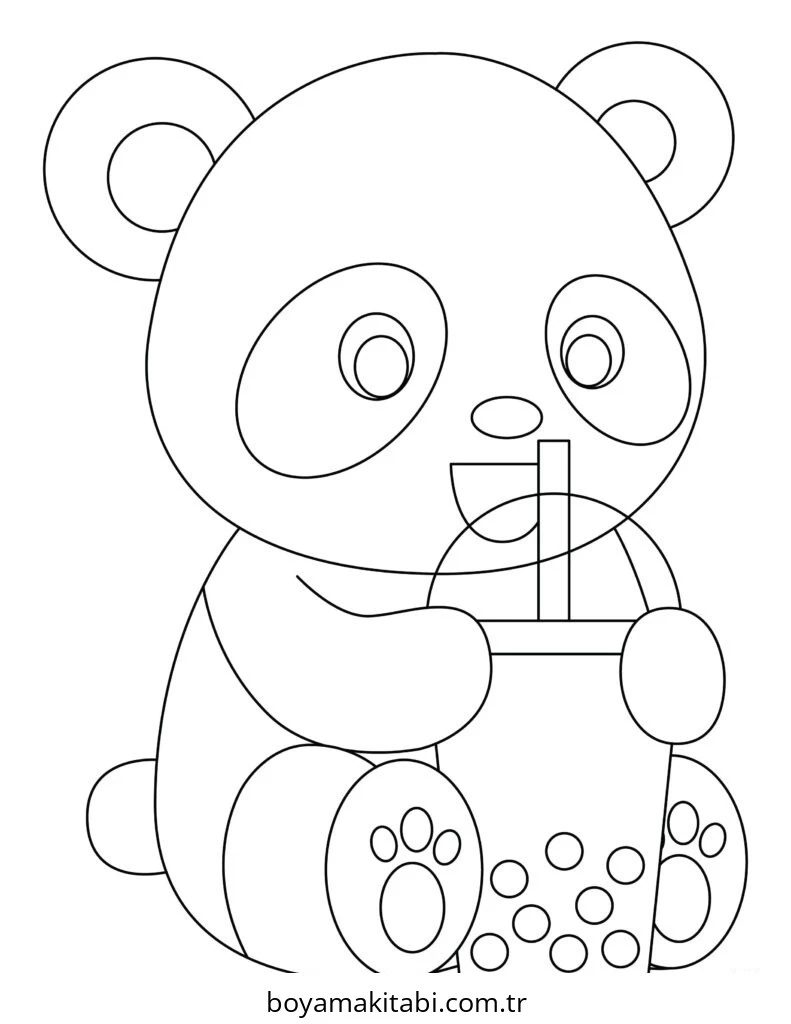 Panda boyama sayfası – kolay boyama, eğitici aktivite