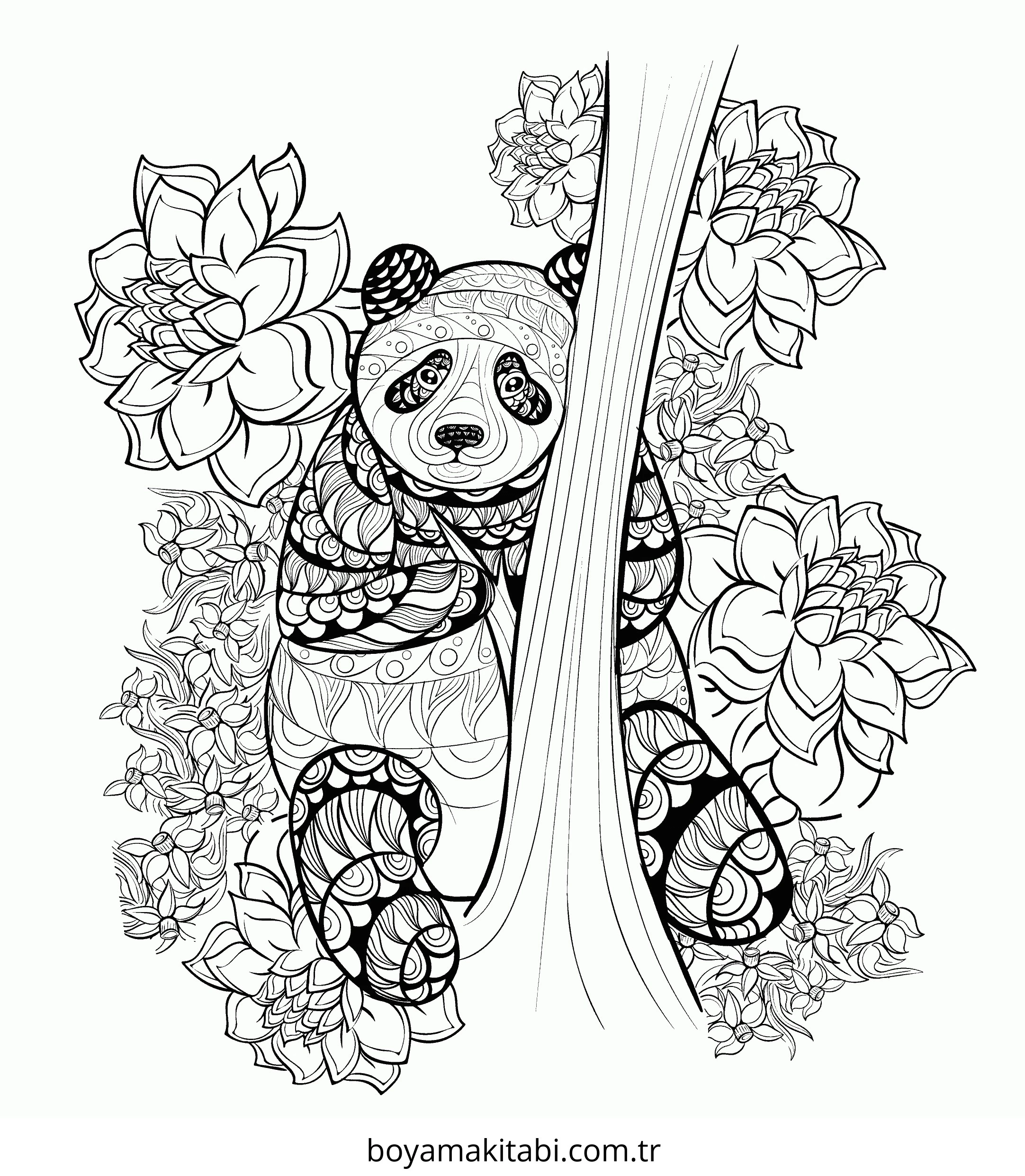 Panda boyama sayfası – eğlenceli etkinlik, el becerilerini geliştirir