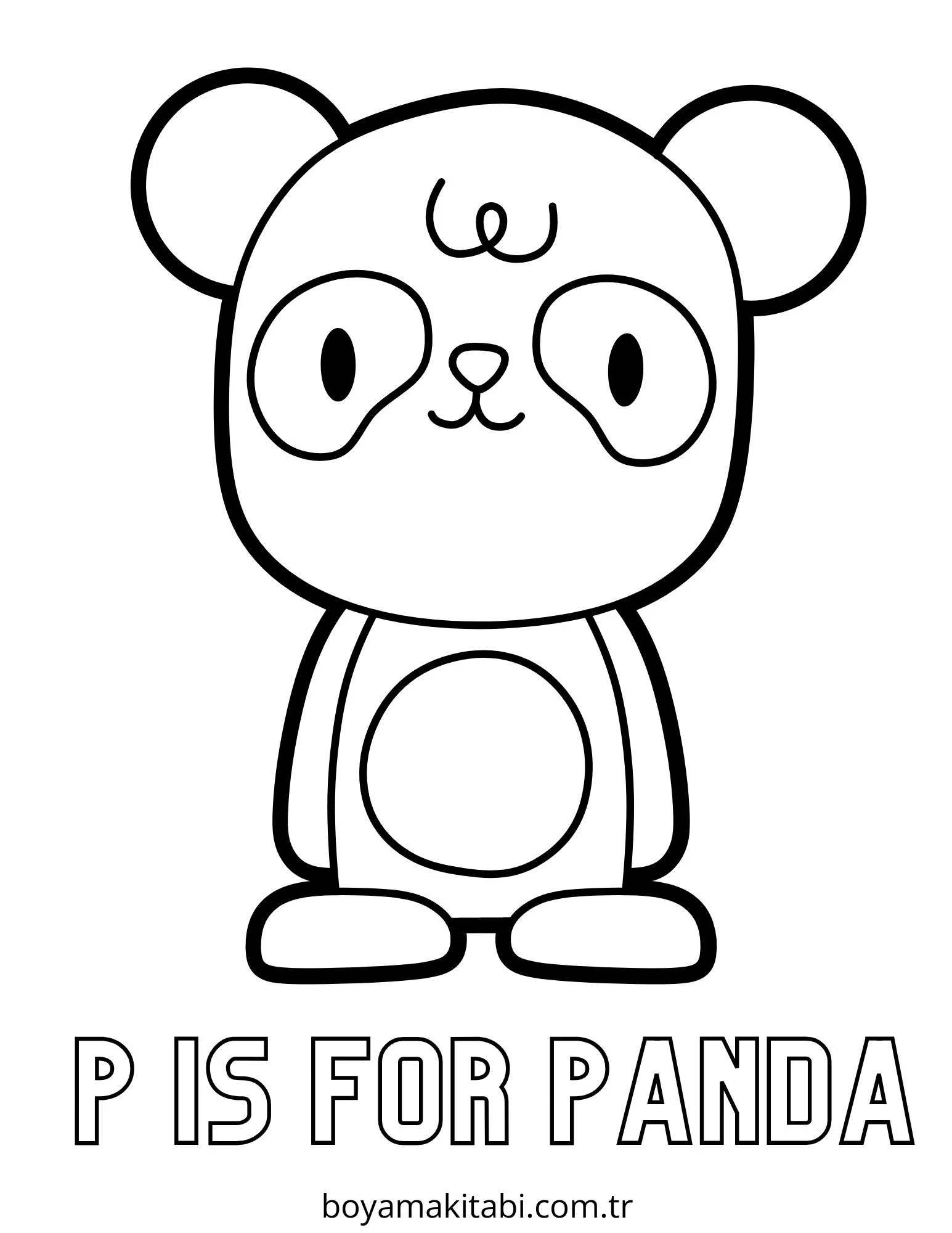 Panda boyama sayfası – keyifli zaman, renkli çizimler