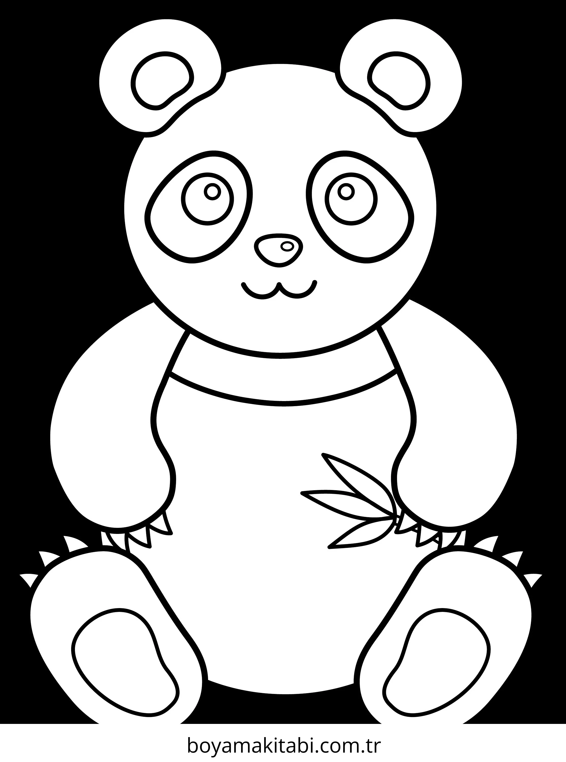 Panda boyama sayfası – evde etkinlik, ücretsiz yazdır