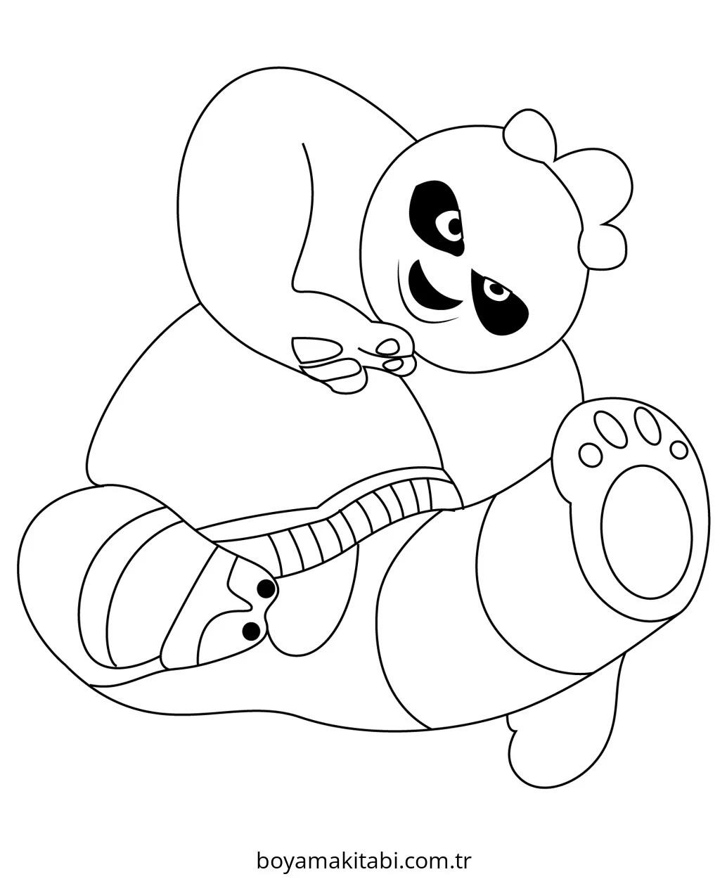 Panda boyama sayfası – çocuklar için, çizgi film temalı