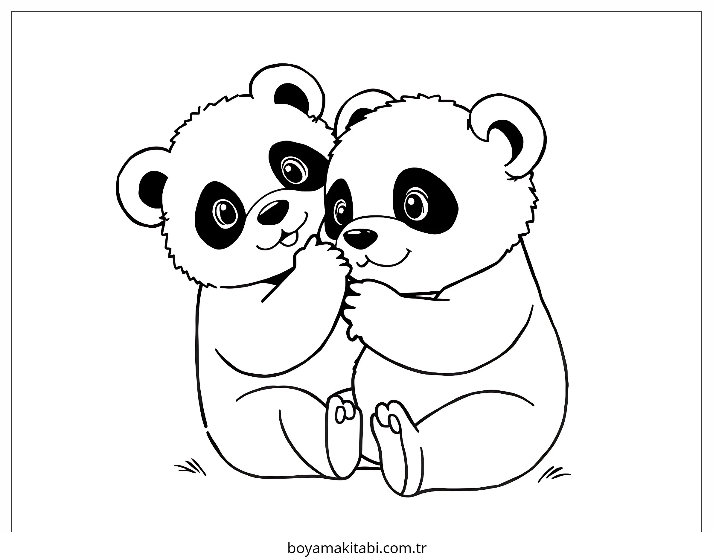 Panda boyama sayfası – eğlenceli etkinlik, el becerilerini geliştirir