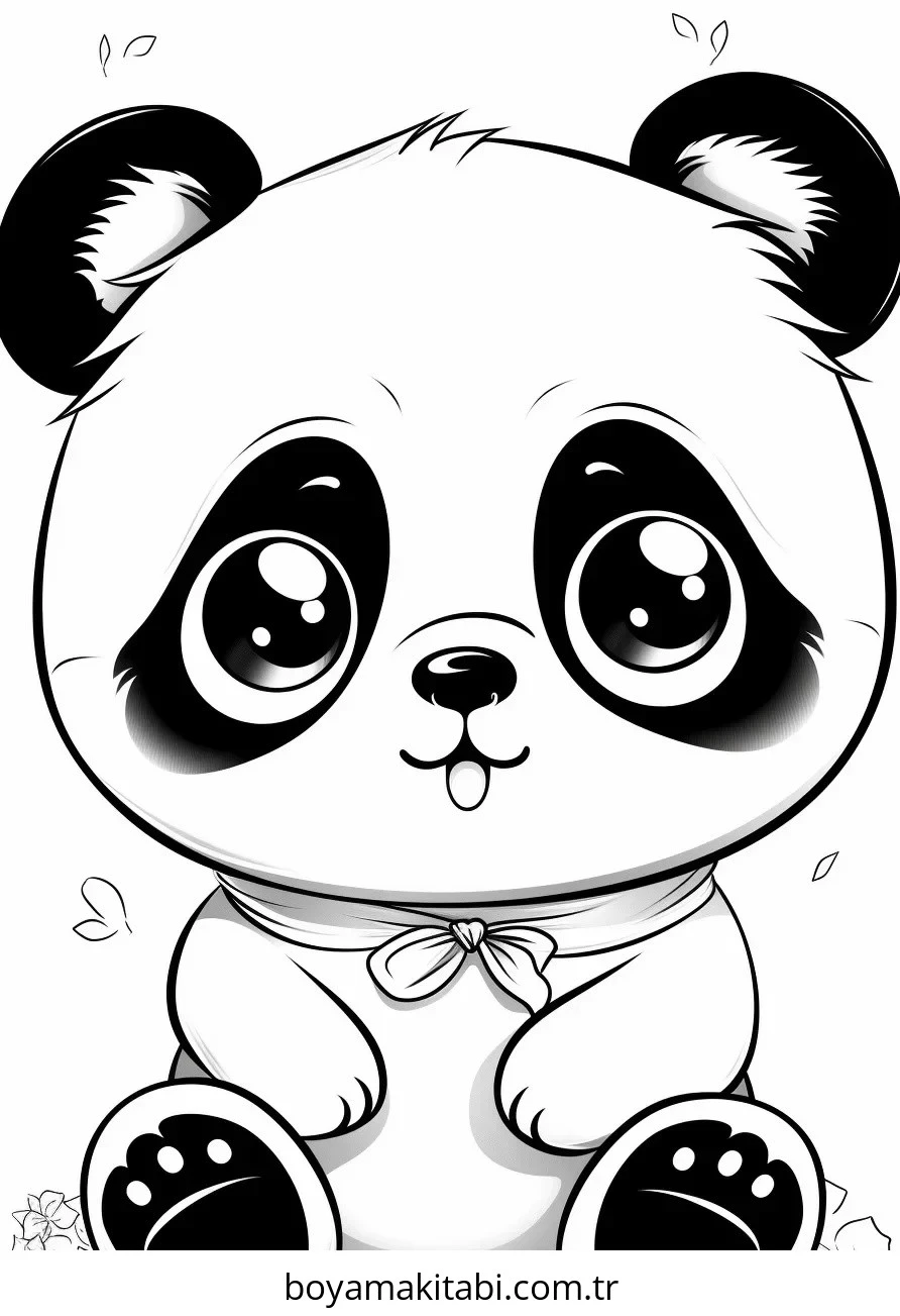 Panda boyama sayfası – sevimli karakter, sanatsal çalışma