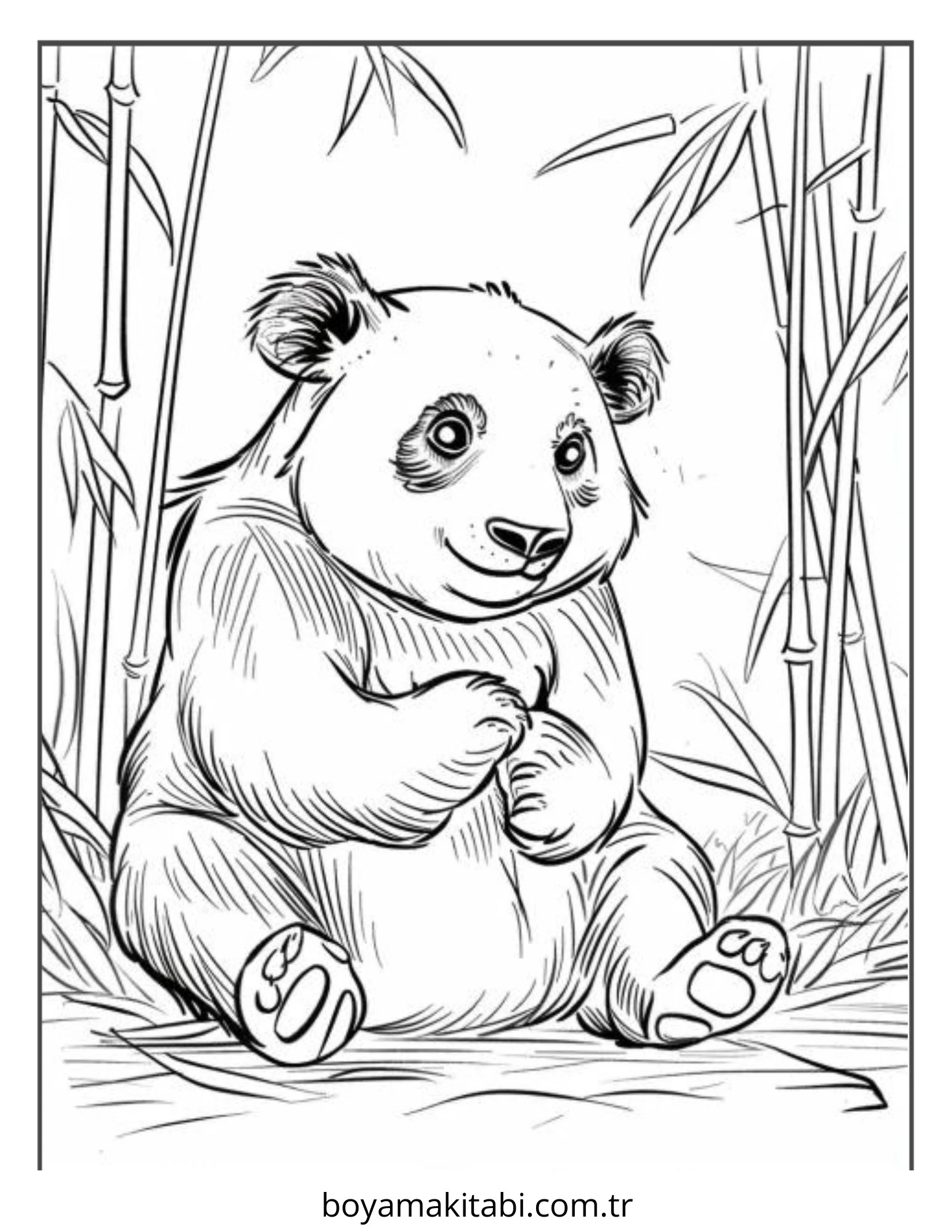 Panda boyama sayfası – keyifli zaman, renkli çizimler