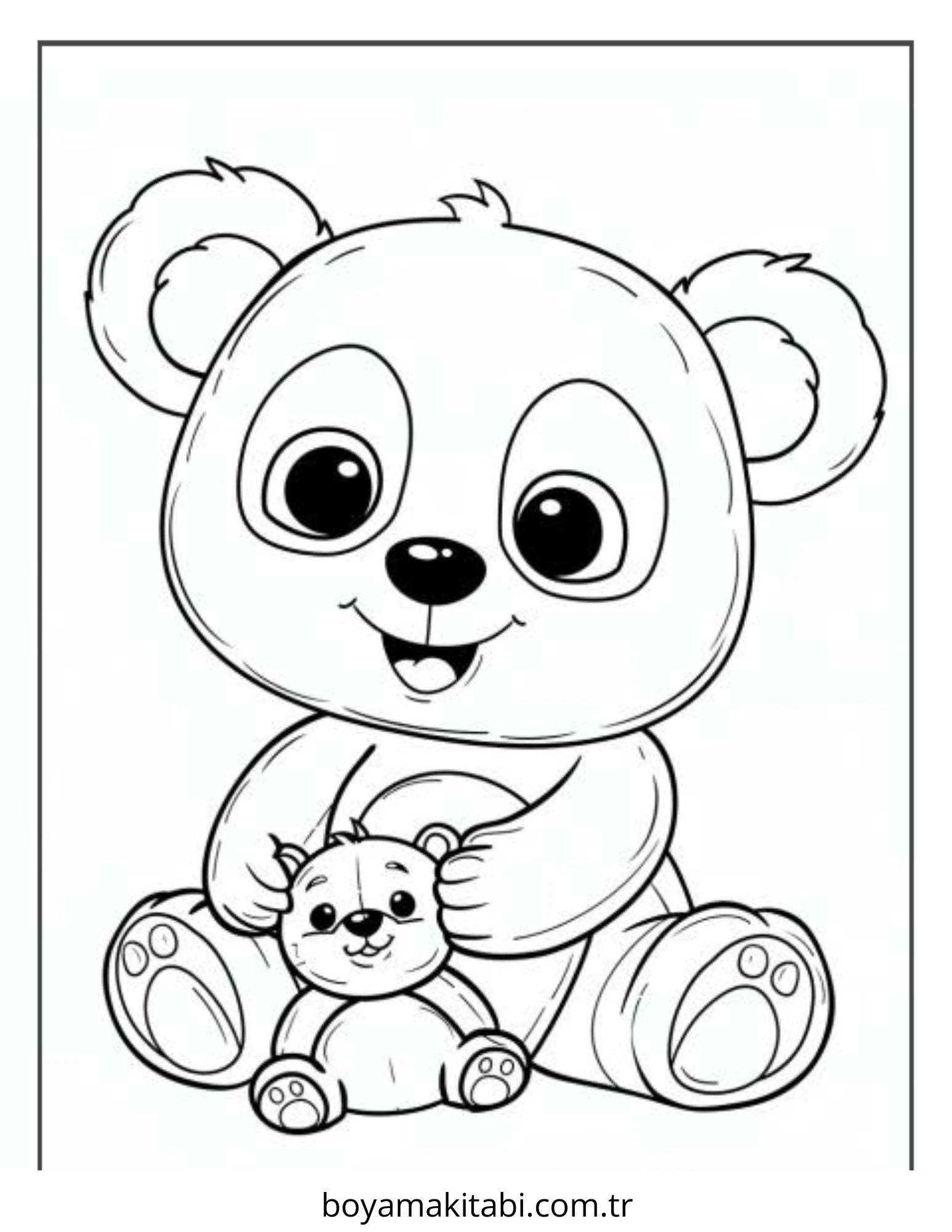 Panda boyama sayfası – boyama çalışması, yaratıcılığı geliştirir