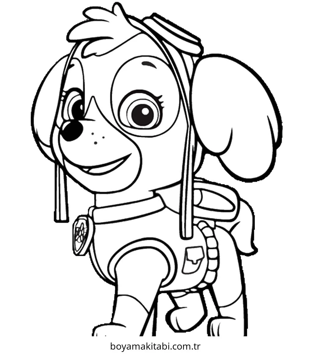 Paw Patrol boyama sayfası – PDF indir, sevimli karakter